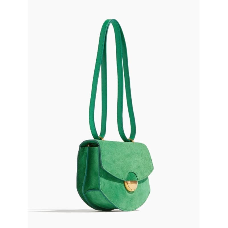 PROENZA SCHOULER Suede Mini Rounded Dia Bag in Bottle Green