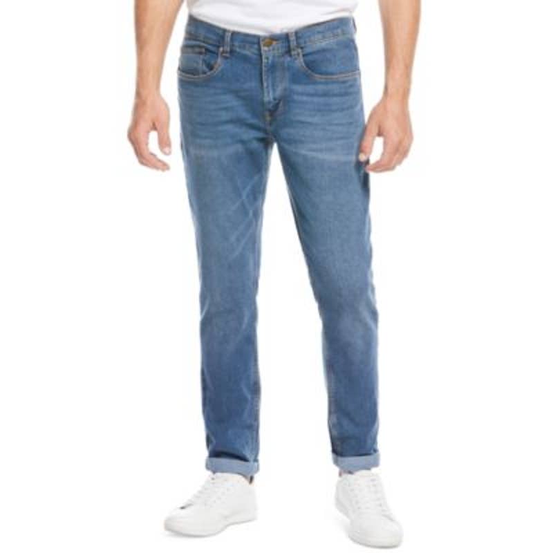 Perry Ellis America Men's Stonewash Denim Jeans, Straight Leg