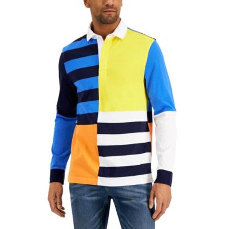 Club Room Men's Mutli-Color Colorblock Long Sleeve Shirt