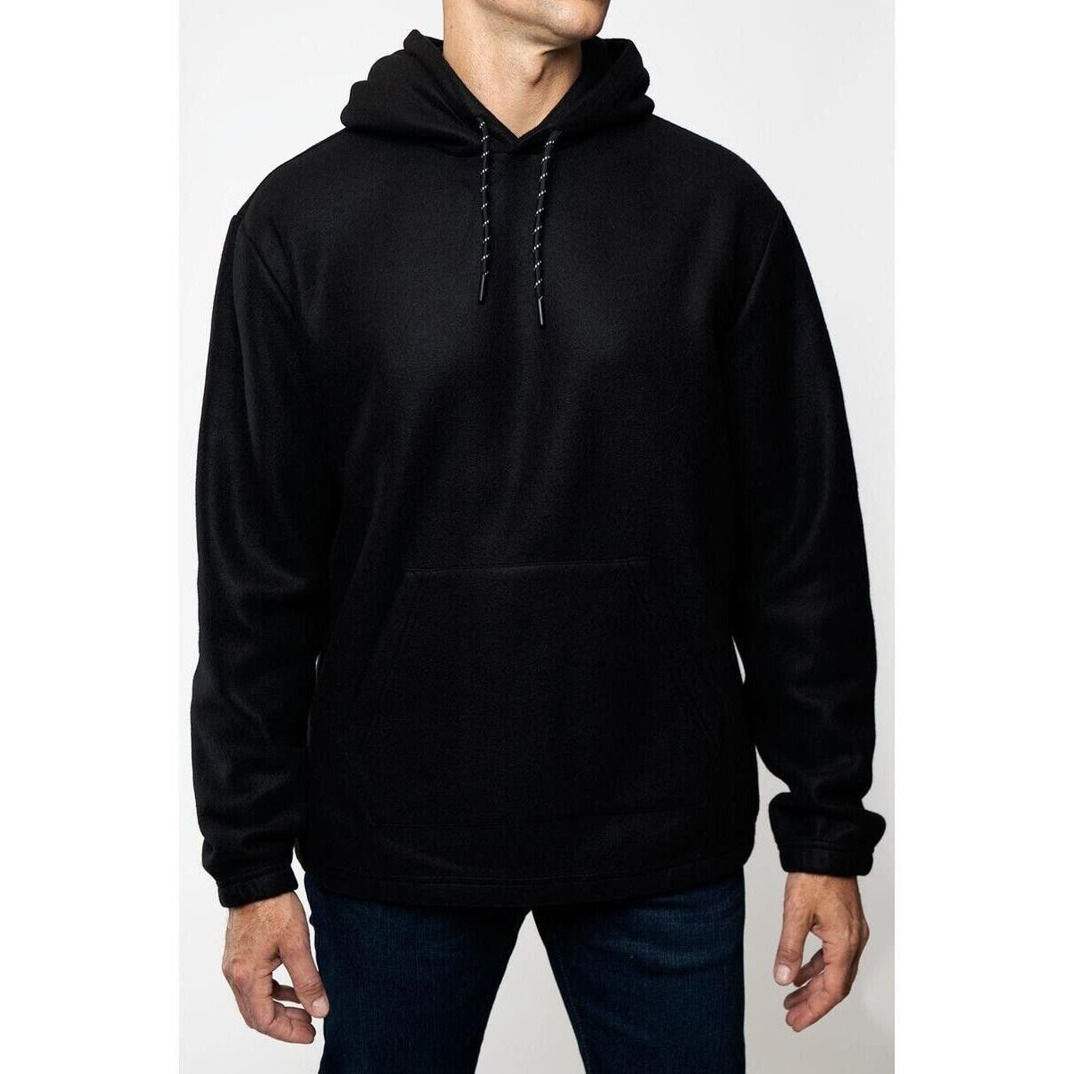 Lazer Men's Polar Fleece Pullover Hoodie, Black