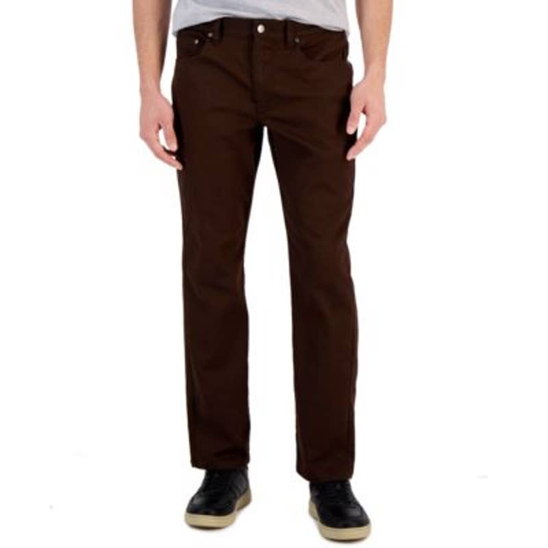 ALFANI Men's 5 Pocket Sable Brown Pants
