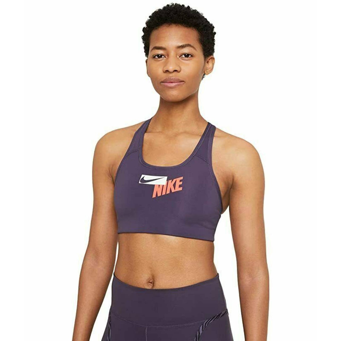 Nike Logo Racerback Mid-Impact Sports Bra Dark Raisin
