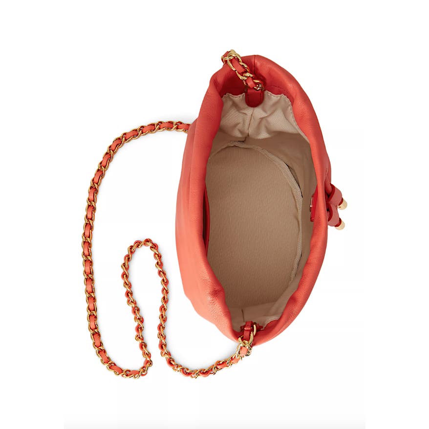 Lauren Ralph Lauren Nappa Leather Medium Emmy Bucket Bag Portside Coral