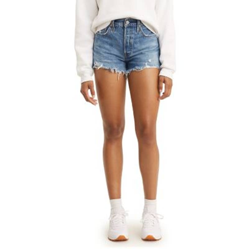 Levi's Ladies The Original 501 Medium Wash Denim Cutoff Shorts