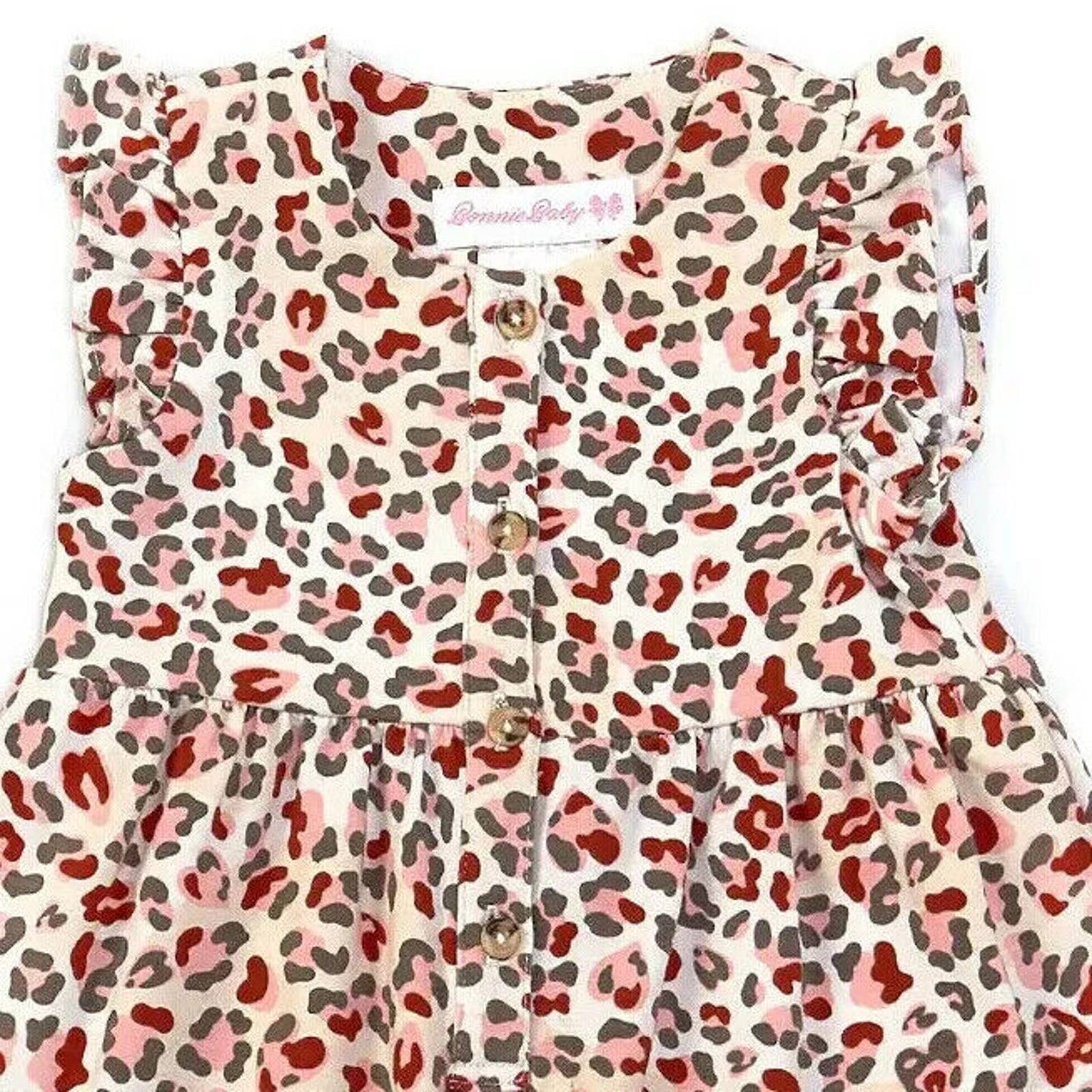 Bonnie Jean Baby Girls Flutter-Sleeve Animal-Print Jumpsuit