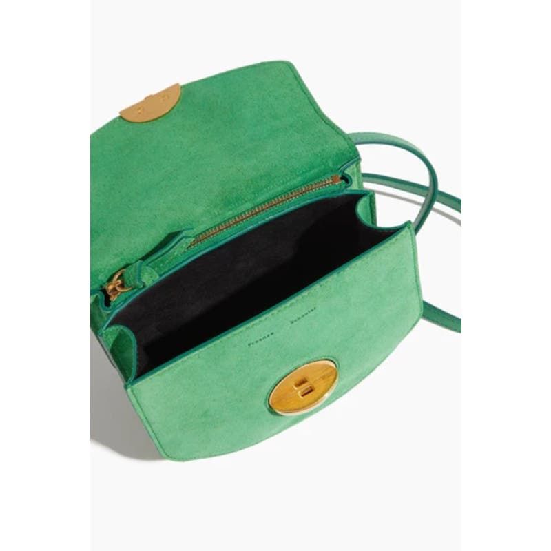 PROENZA SCHOULER Suede Mini Rounded Dia Bag in Bottle Green