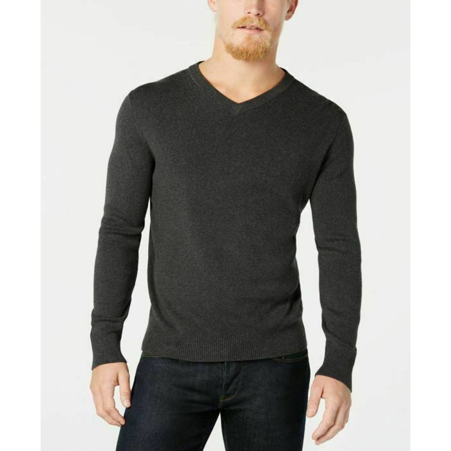 CALVIN KLEIN, Men's Zoltan Heather Gray "Weekday" Pullover Sweater
