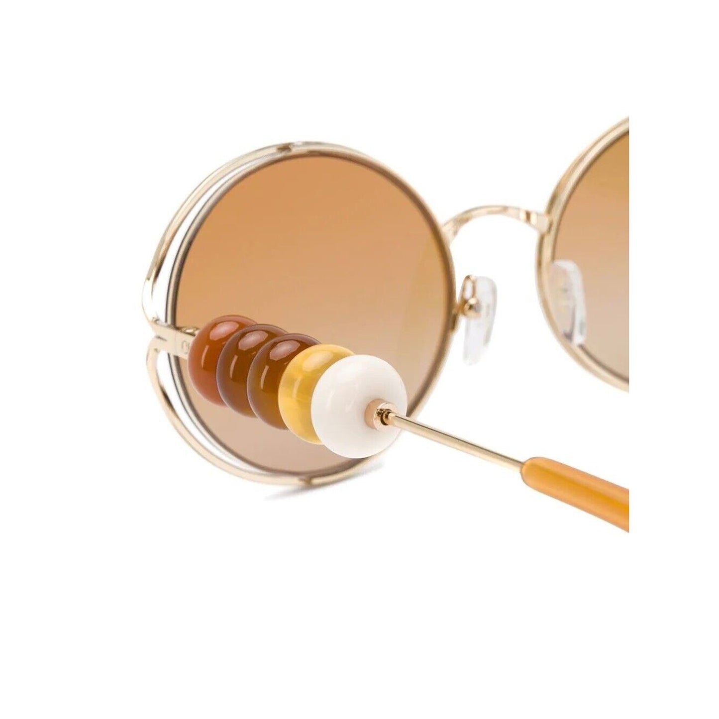 CHLOE WOMEN'S DILLIE OVAL GOLD SUNGLASSES WITH BEAD DETAIL