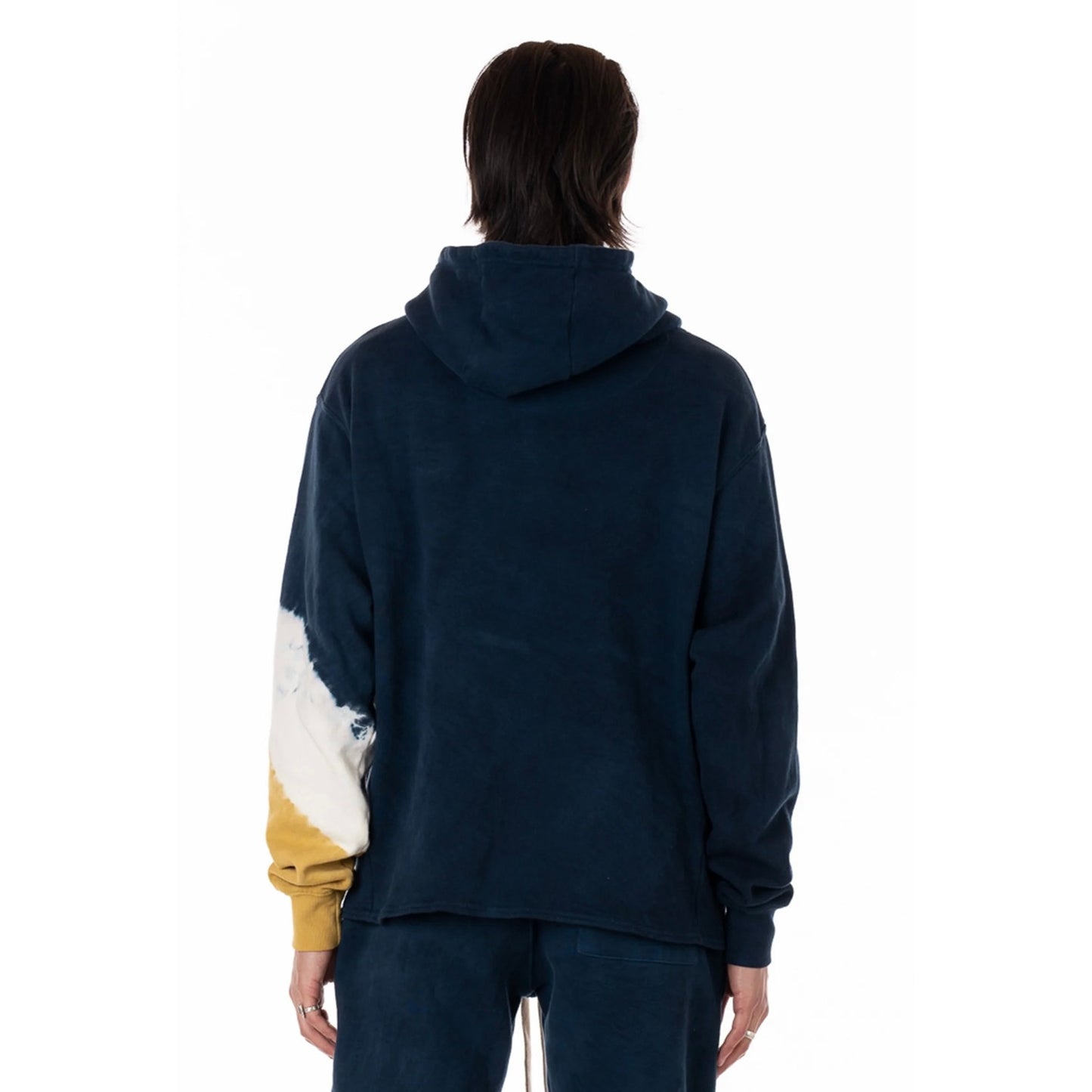 OPB Original Paperbacks Men's "Cambridge" Striped Tie Dye Sleeve Hoodie, Navy