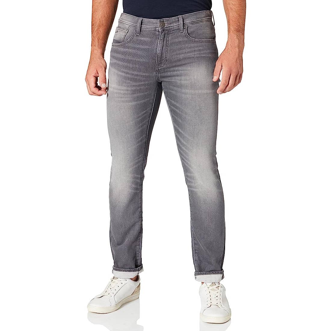 ARMANI Exchange Men's Dark Gray Wash 5 Pocket Straight Leg Jeans