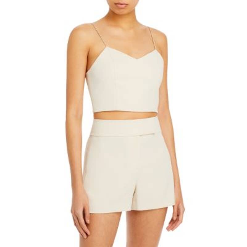 ALICE + OLIVIA Ladies Taupe Basic "Archer" Cami, Crop Top