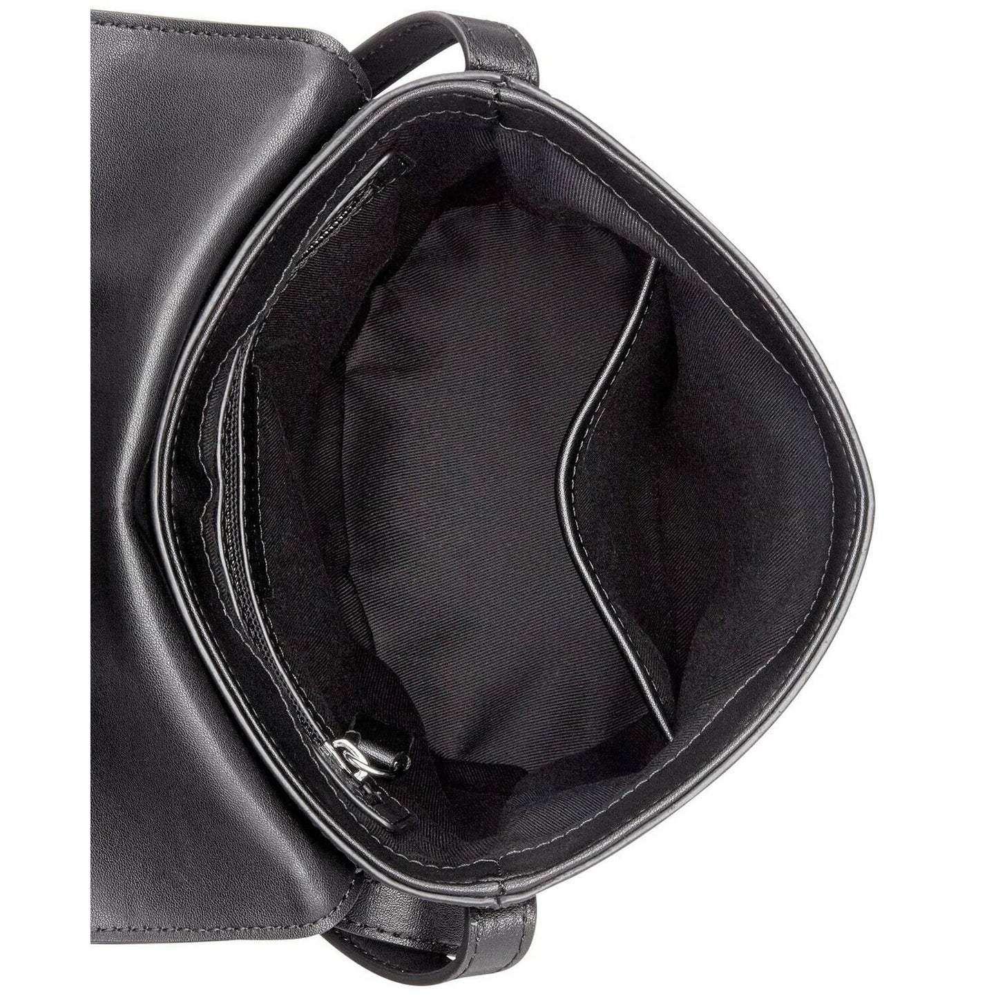 CALVIN KLEIN LOCK BUCKET CROSSBODY, LINEAR QUILTED, BLACK LEATHER