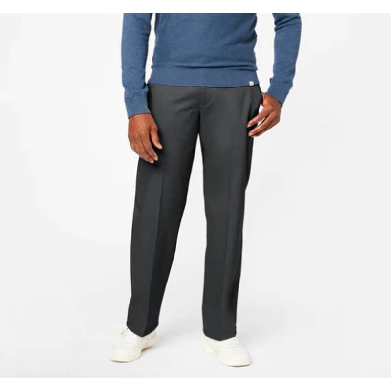 Dockers Men's Relaxed Fit Stretch Comfort Khakis, Flat Scraped Rigid Gray