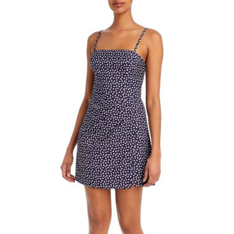French Connection Ladies Navy Blue & White Ditsy Floral Mini Dress