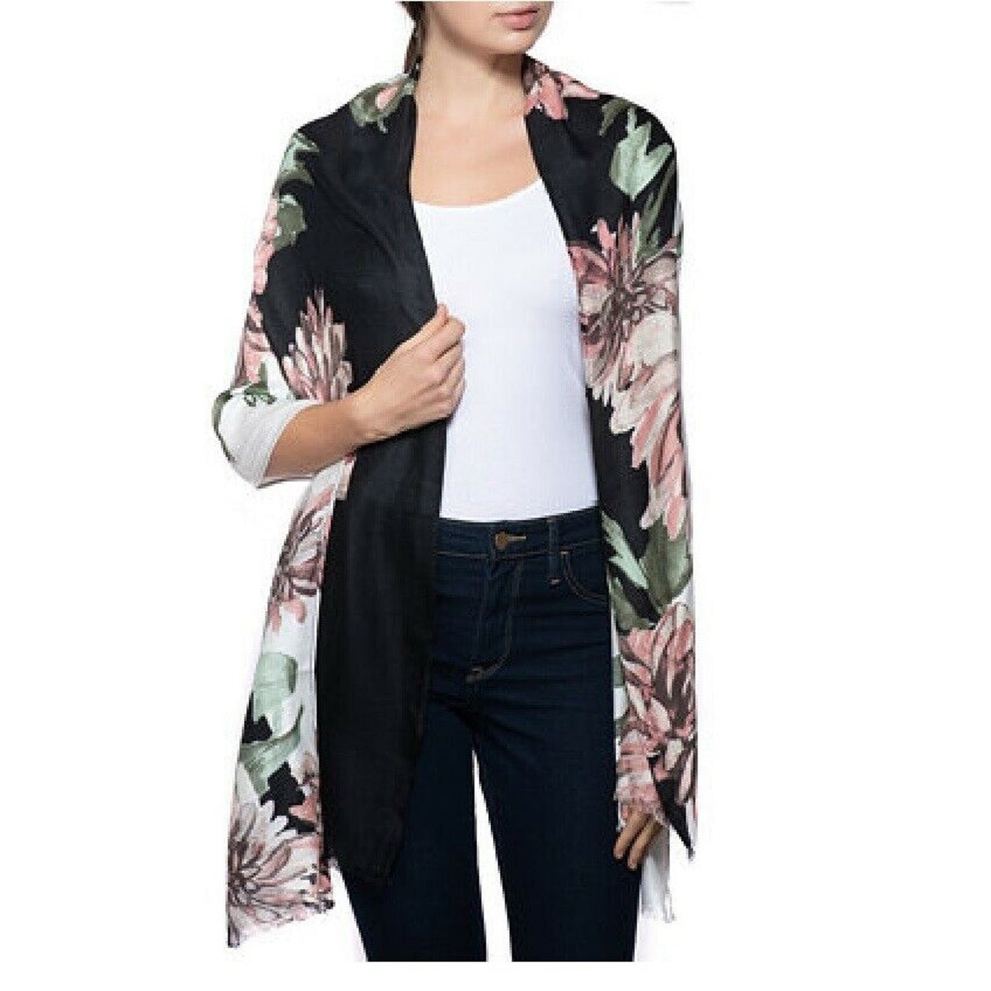 INC International Concepts Bold Floral Print Pashmina