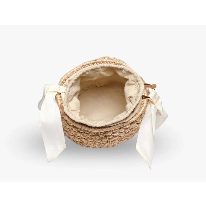 KAYU Odessa Small Straw Bucket Bag