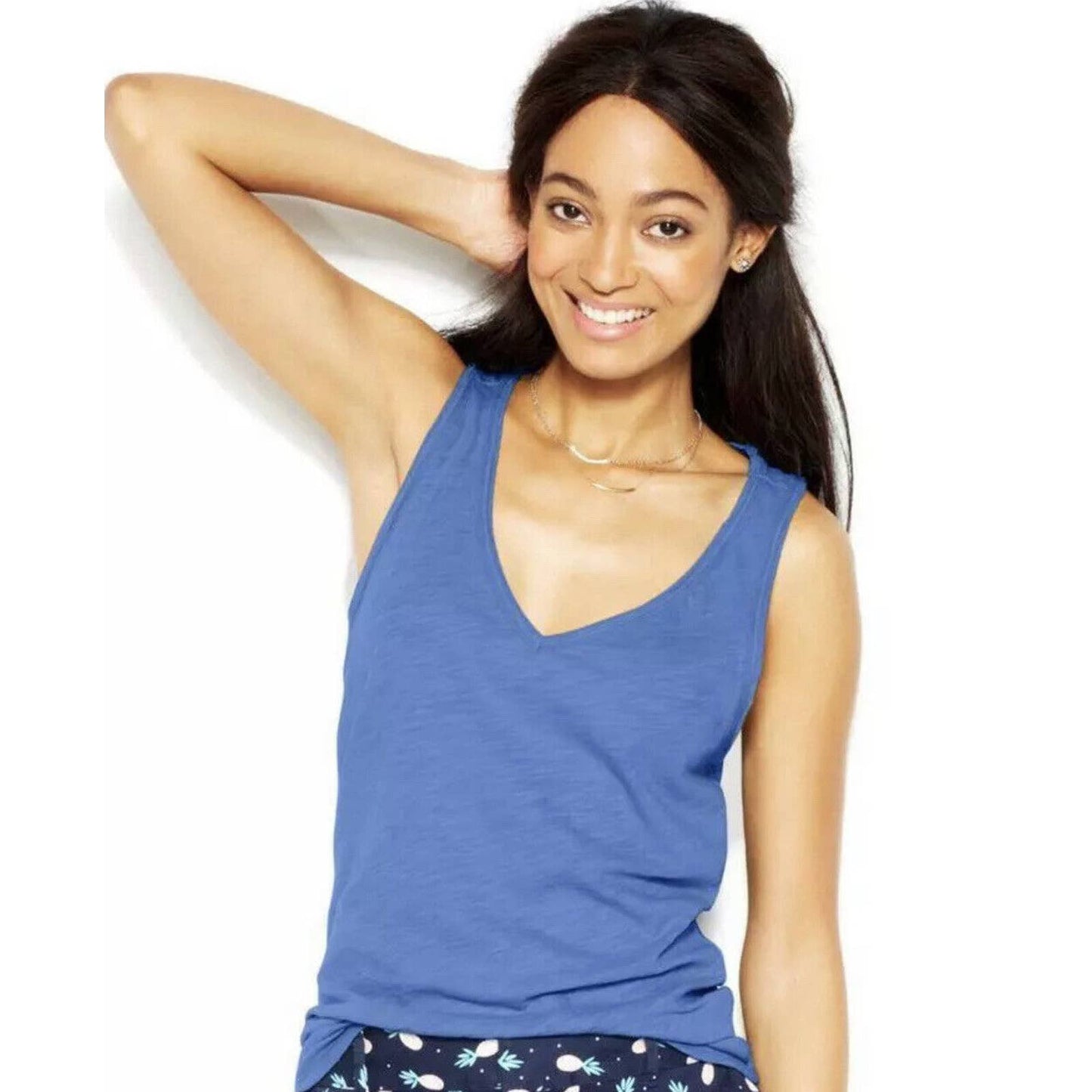 MAISON JULES Ladies Knit Tank Top, Blue Yonder