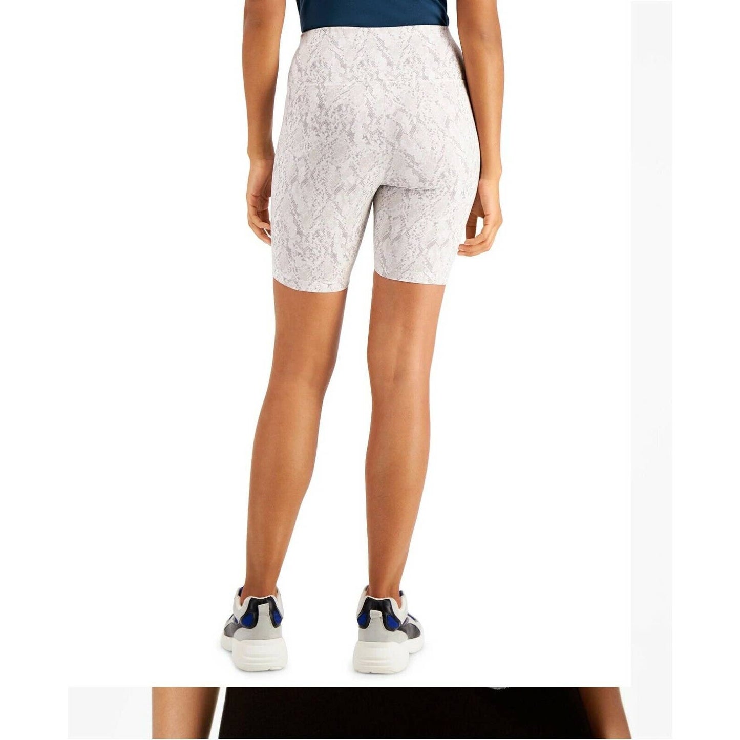 INC International Concepts Women's Snakeskin Print Bike Shorts Grey