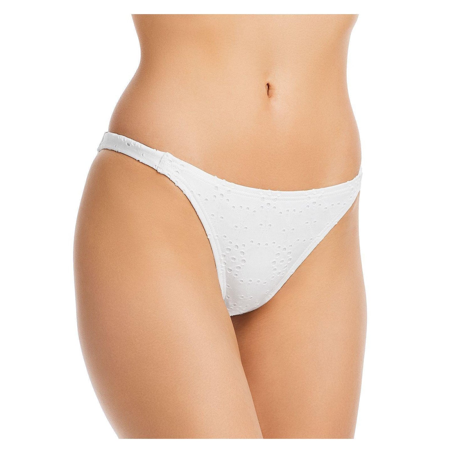 AQUA Women's White Eyelet String Bikini Bottoms, Size XL