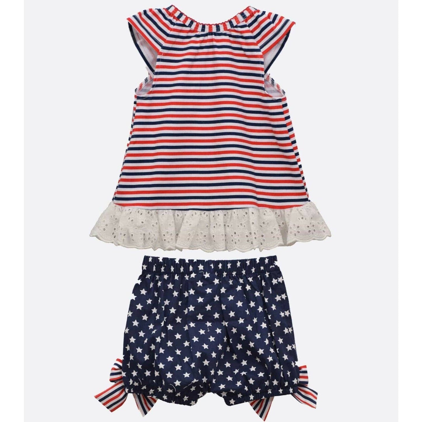 BONNIE BABY GIRLS ZOEY AMERICANA SHORT SET, RED WHITE BLUE