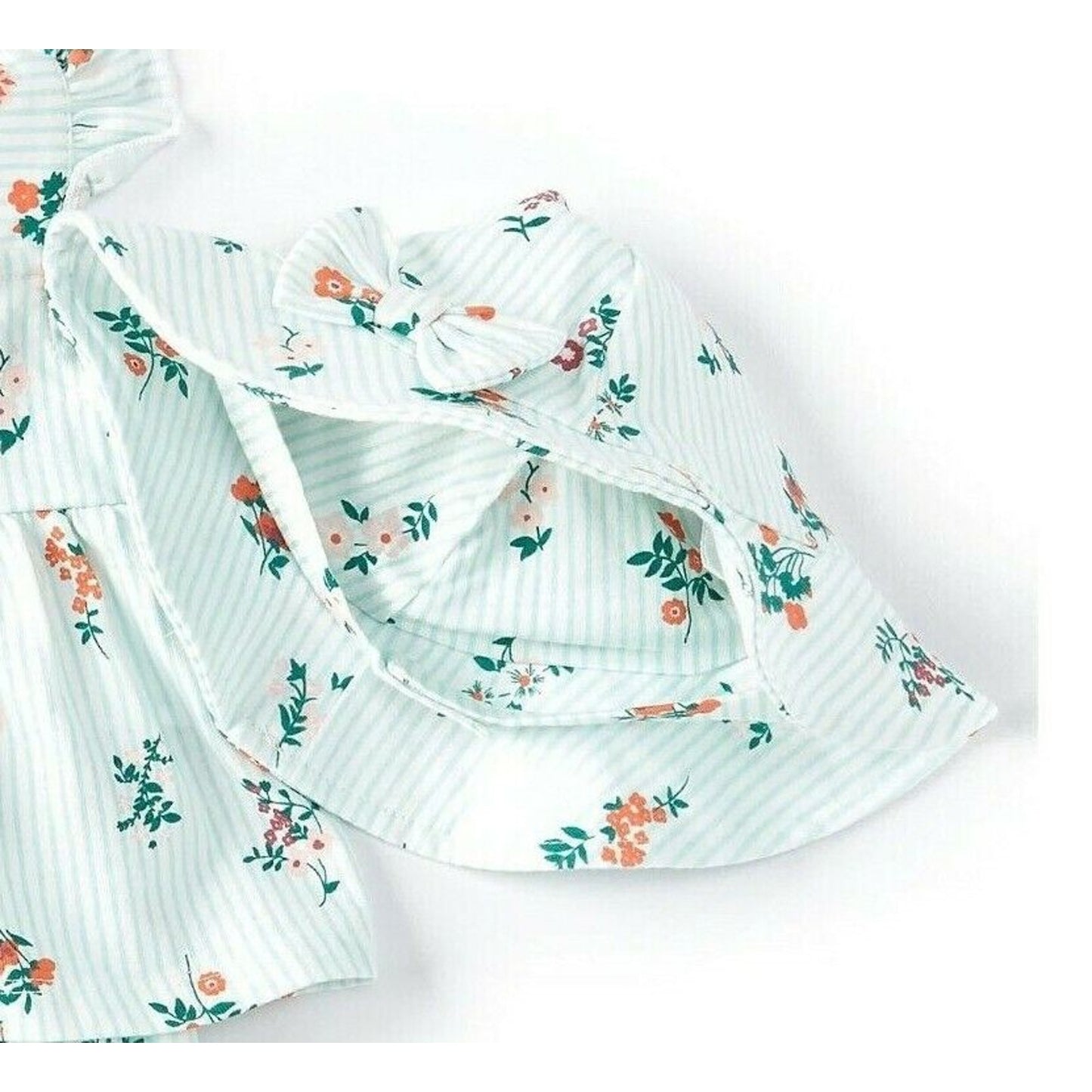 STARTING OUT BABY Girls Floral Apron Top, Diaper Cover & Sun Hat