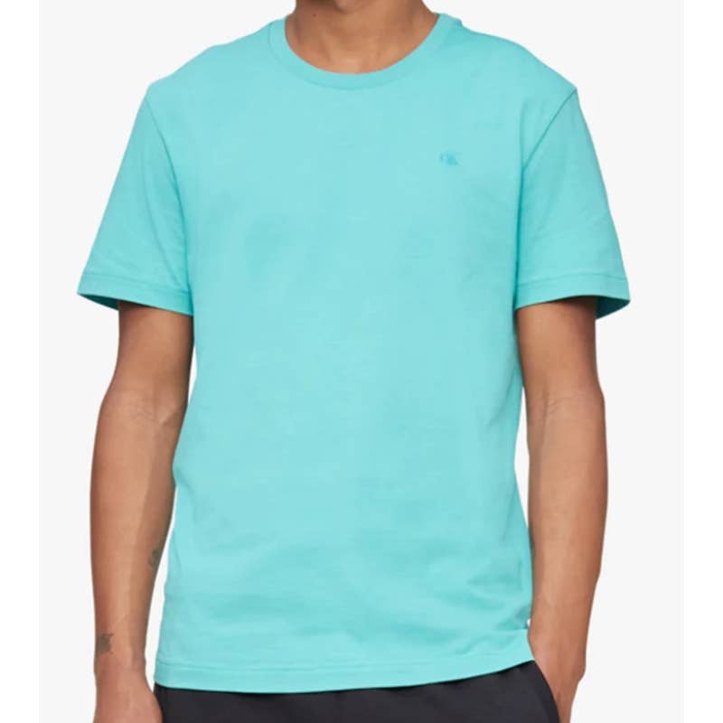 Calvin Klein Men's Embroidered Monogram Logo Tee Shirt, Baltic Blue