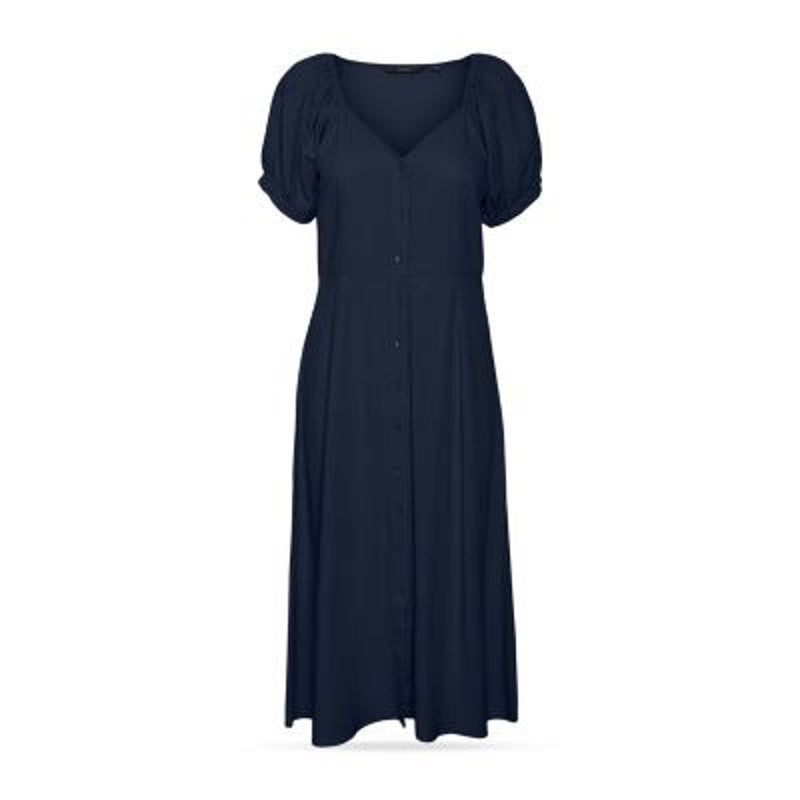 Vero Moda Women's Navy Blue Short Sleeve Midi Shirt Dress, Size Small, NWT