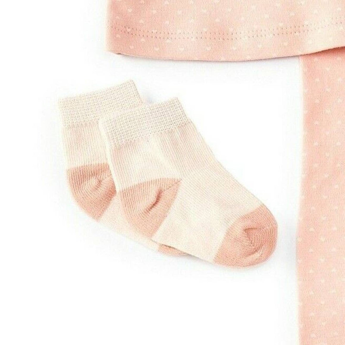 Starting Out Baby Girls Heart-Print Top, Leggings, Socks & Bear Beanie Set