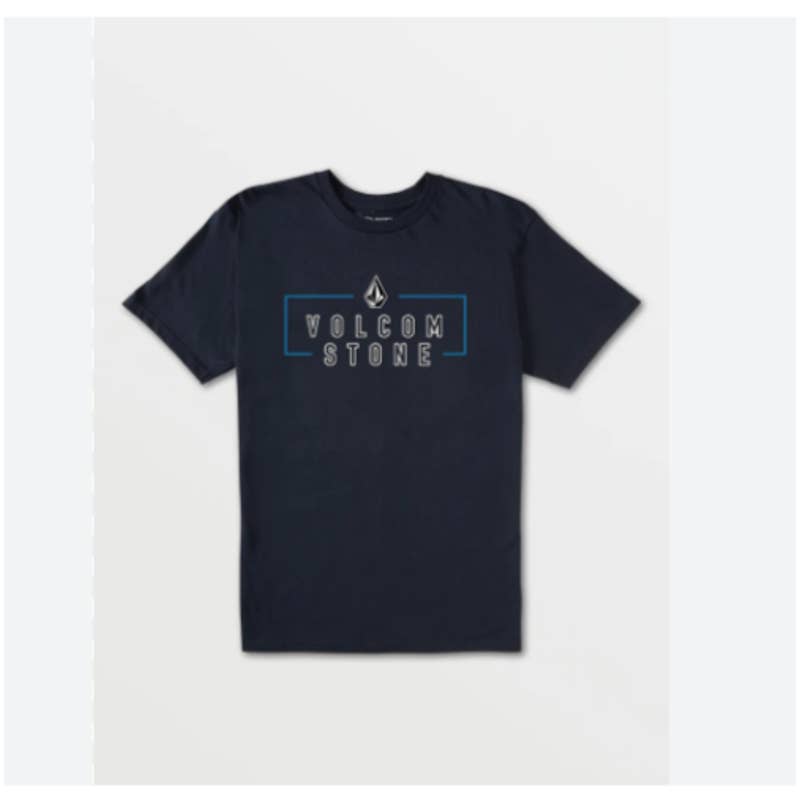 VOLCOM Men's Navy Blue Logo Graphic "Simpleton" Tee Shirt