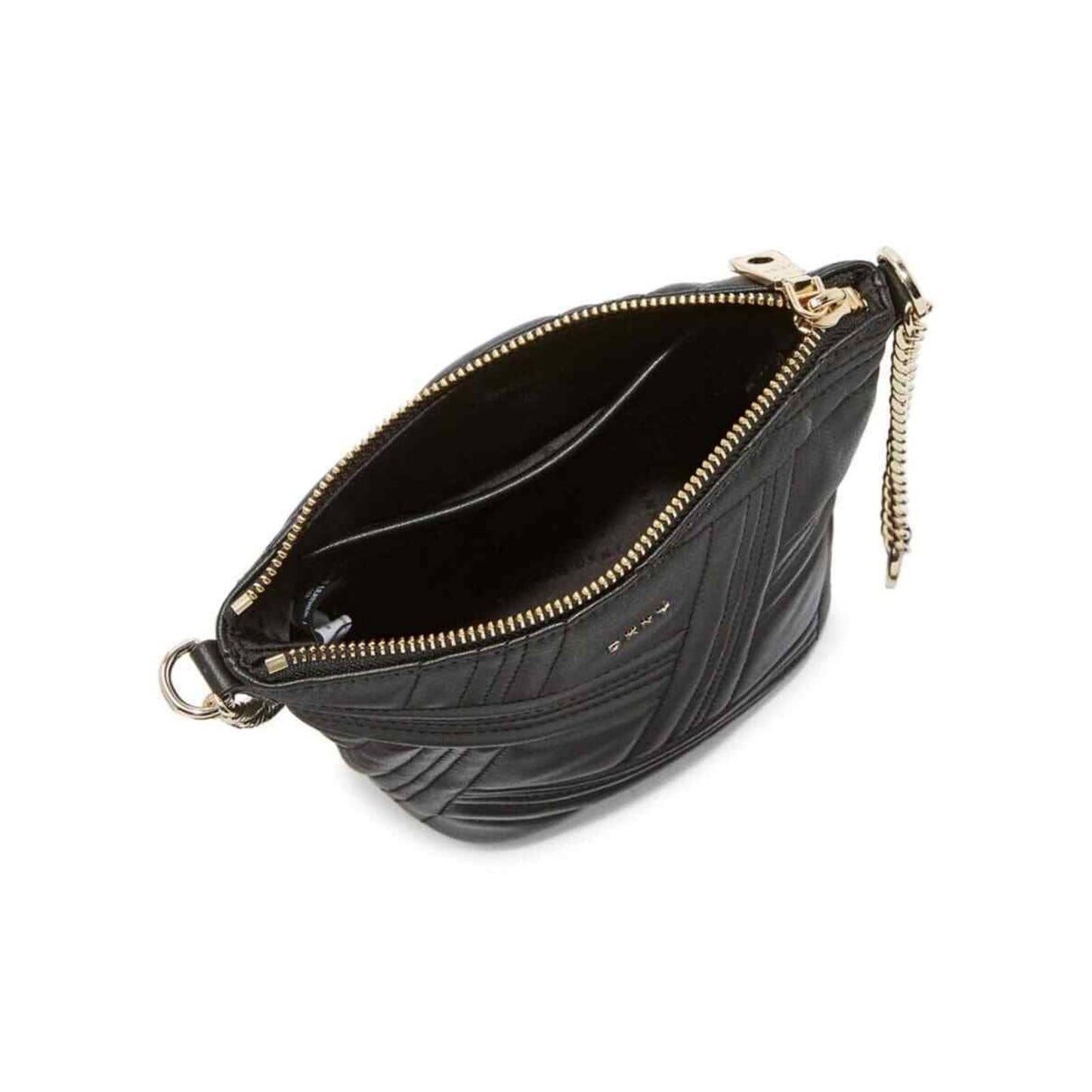 DKNY ALLEN SMALL BUCKET CROSSBODY, CROSSGRID LEATHER