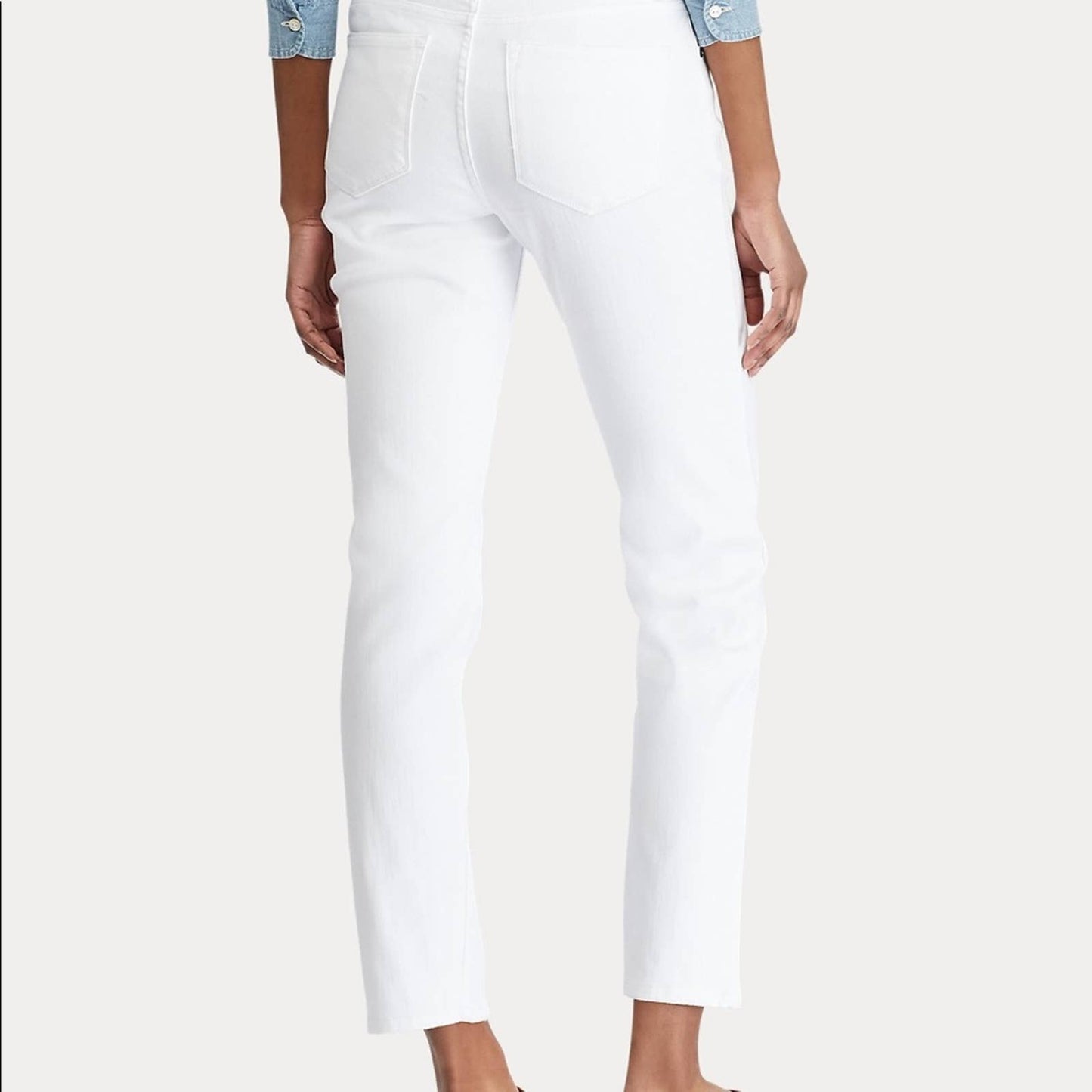 Ralph Lauren White Denim Jeans, Slim Fit, Straight Leg