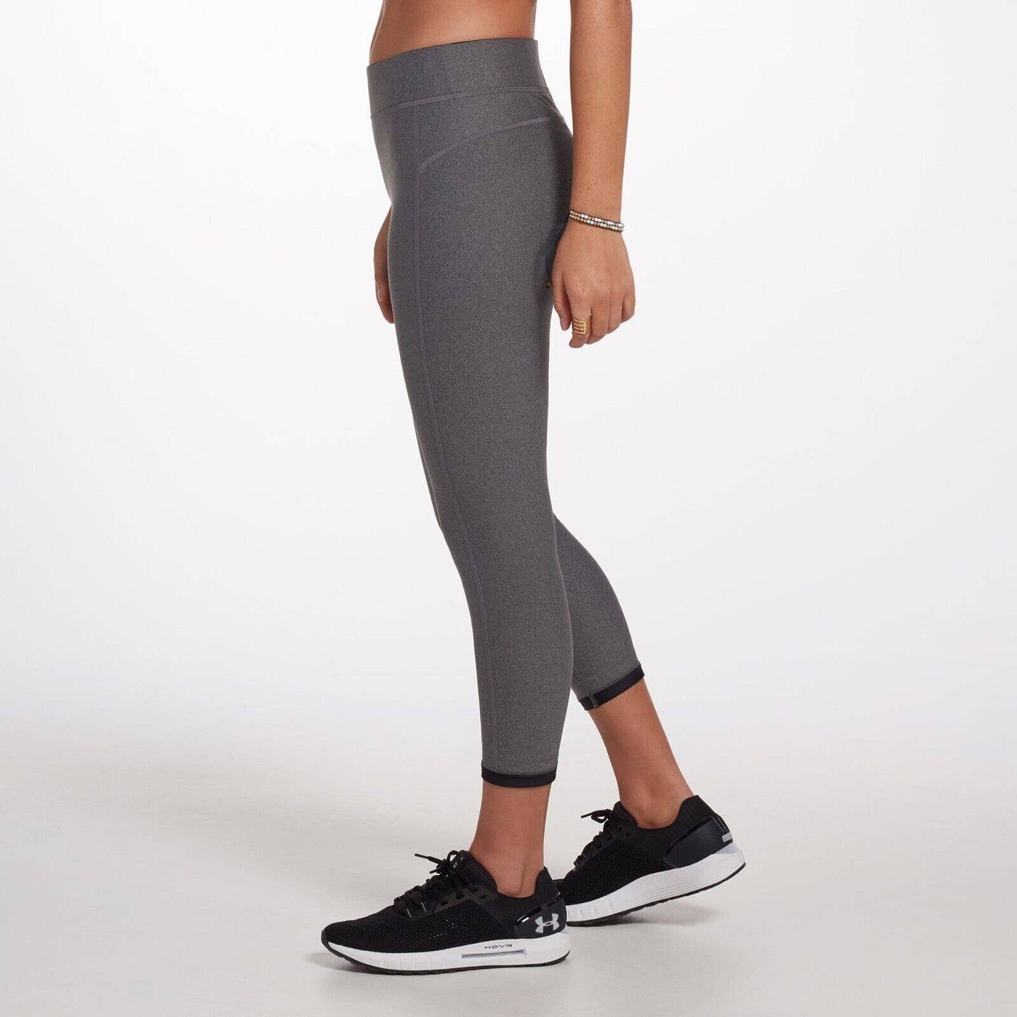 Under Armour Ladies HeatGear Compression Ankle Length Leggings Charcoal
