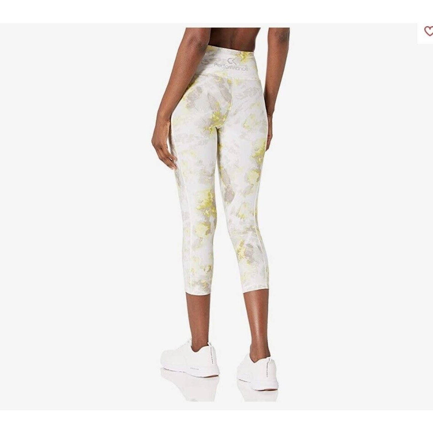 Calvin Klein Womens Enlighten Daffodil Printed Cropped Leggings