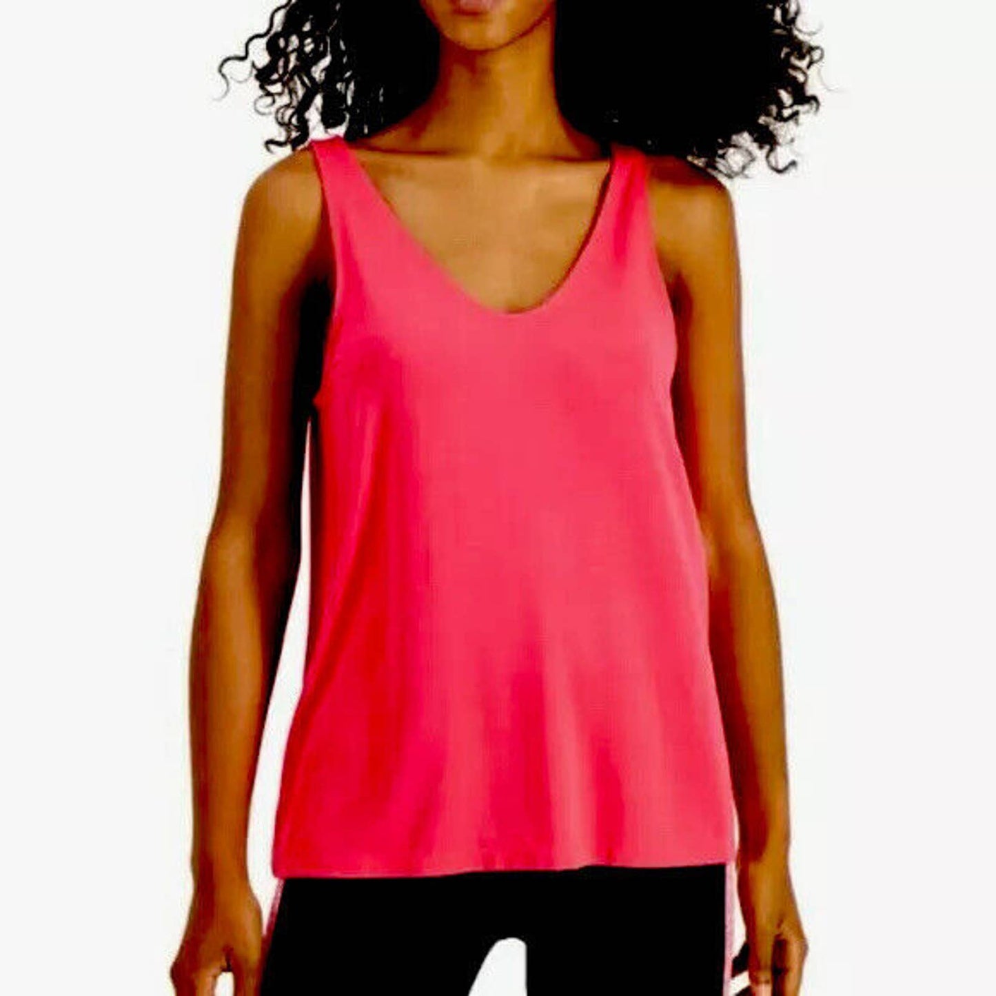 Ideology Women's V-Neck Tank Top Flamenco Pink