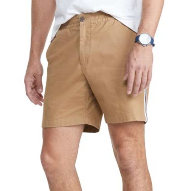 Tommy Hilfiger Men's THFlex Pinecone Tan Shorts w/ Racer Stripes