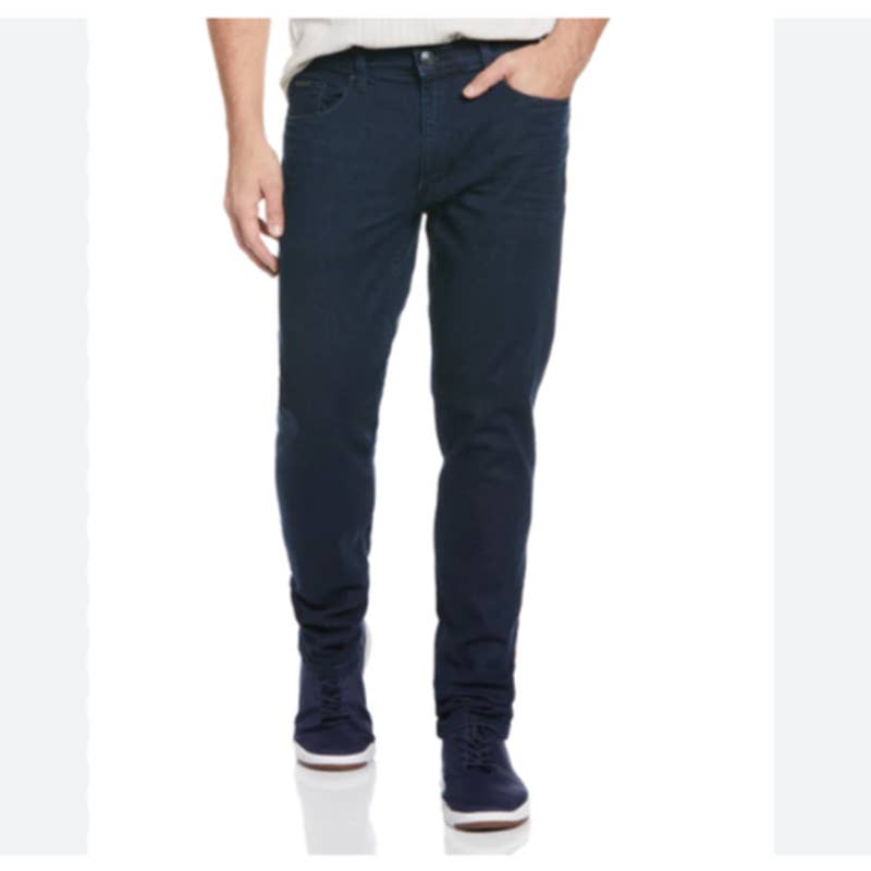 Perry Ellis America Men's Dark Rinse Denim Jeans, Straight Leg
