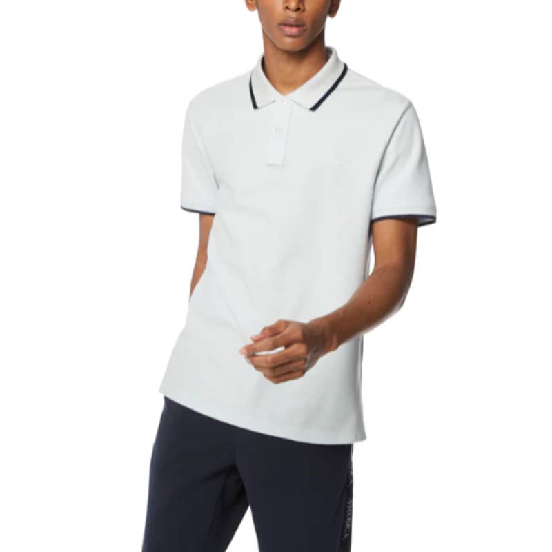 Perry Ellis America Men's Collar Tipped Illusion Blue Polo Short