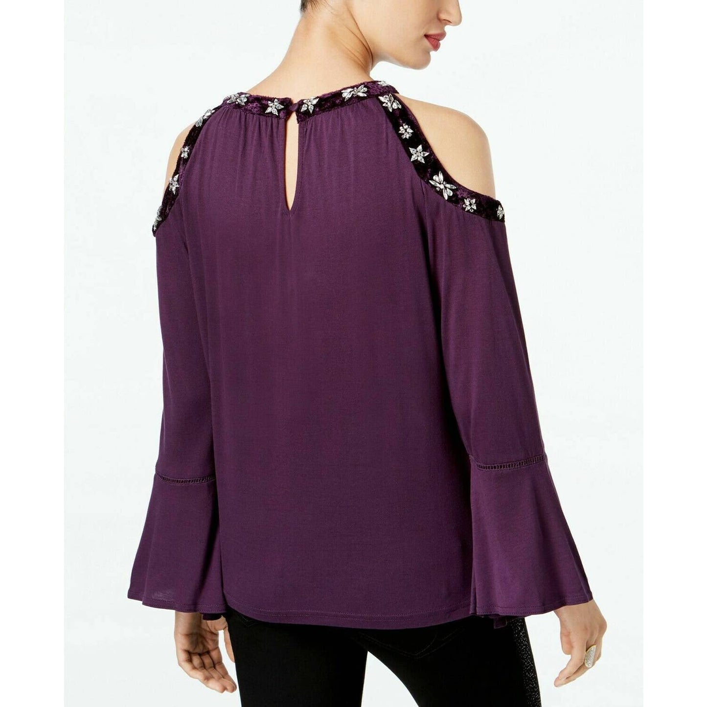 INC INTERNATIONAL CONCEPTS, Ladies Purple Blackberry Jam Embellished Shirt