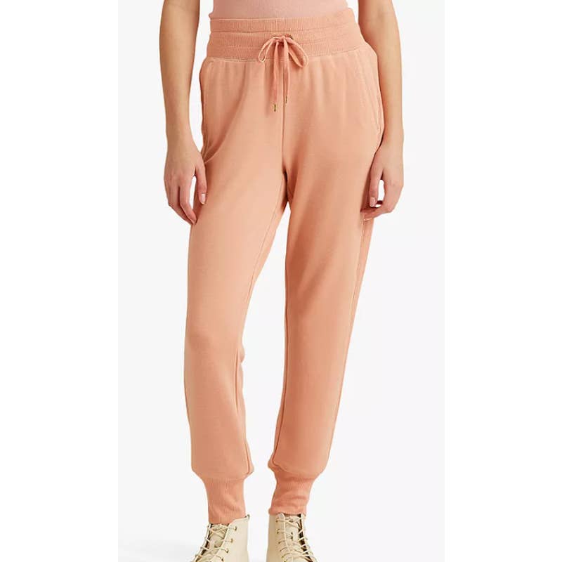 Lauren Ralph Lauren Women's Rose Tan Pink Jogger Pants w/ Drawstring