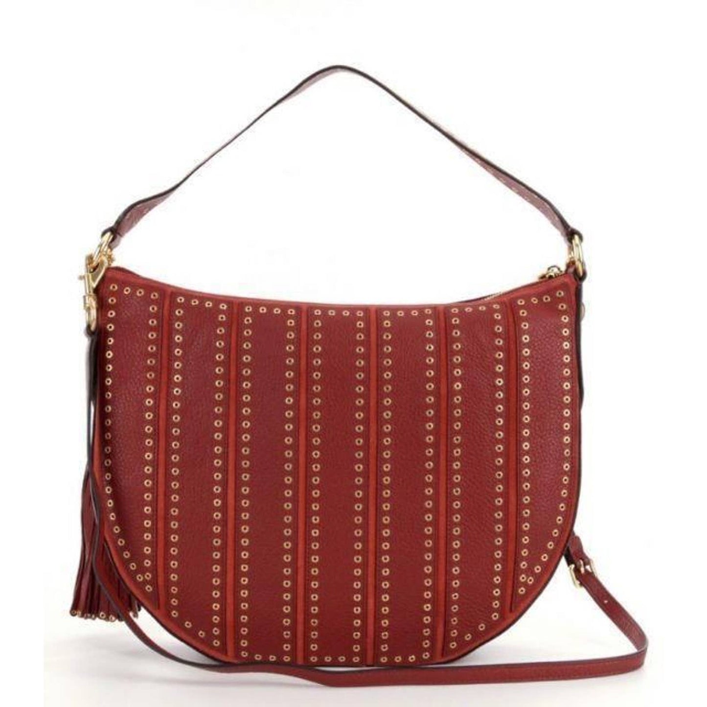 MICHAEL KORS, BROOKLYN Grommet Medium Hobo Bag, Brick Leather