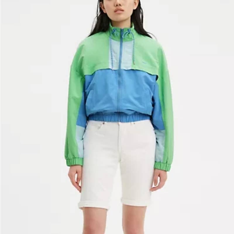 Levi's Women's White Knee Length Denim Bermuda Shorts