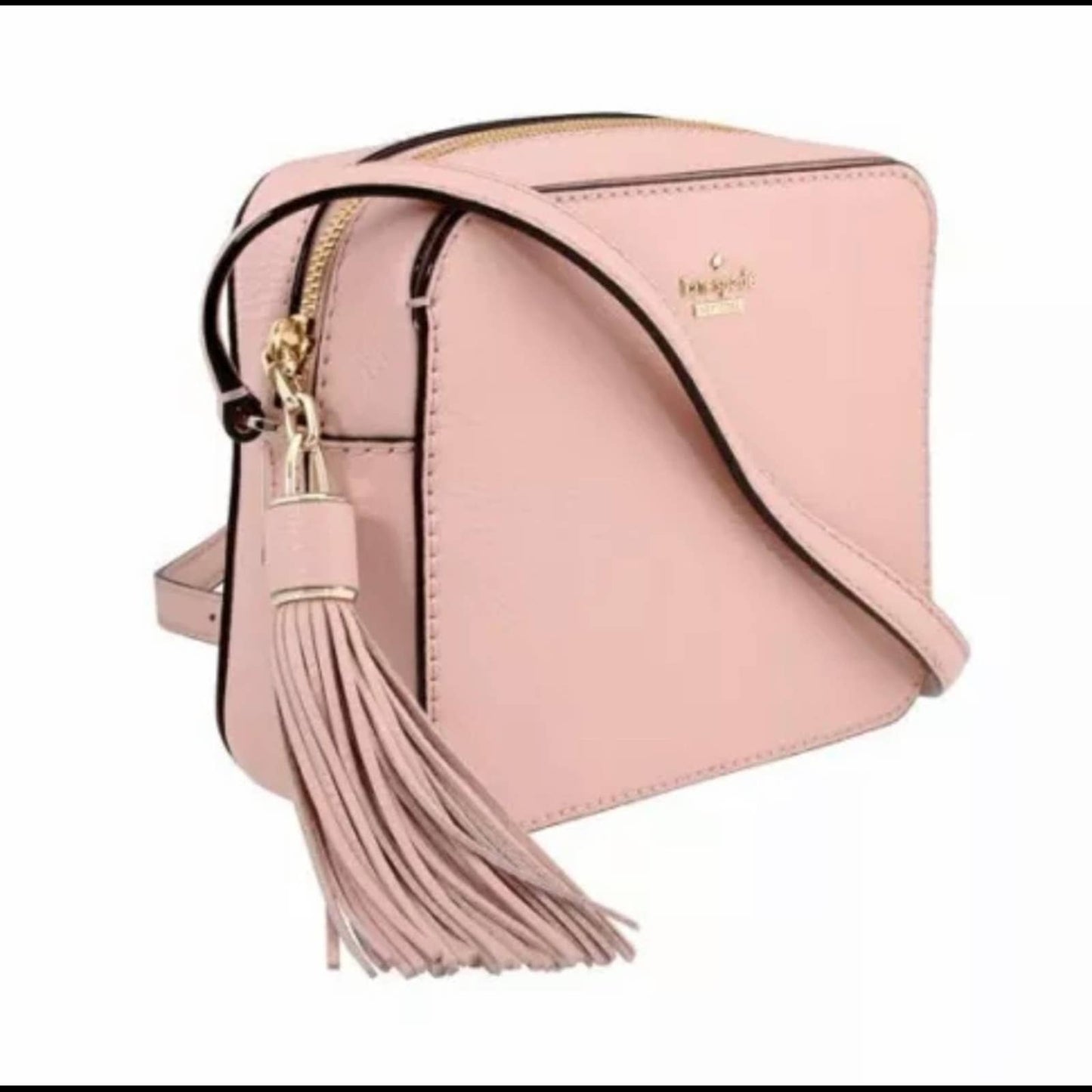 Kate Spade “Kingston Drive” Pale Pink Leather Crossbody Bag, Gold Hardware