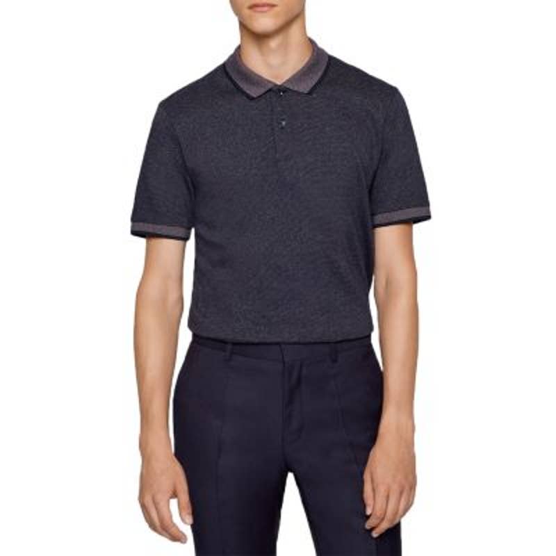 Hugo Boss Men's "Phillipson" Striped Jersey Tee Shirt, Purple & Black