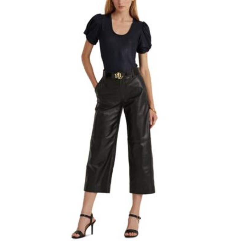 Lauren Ralph Lauren Ladies Navy Blue Foil Print Jersey Tee