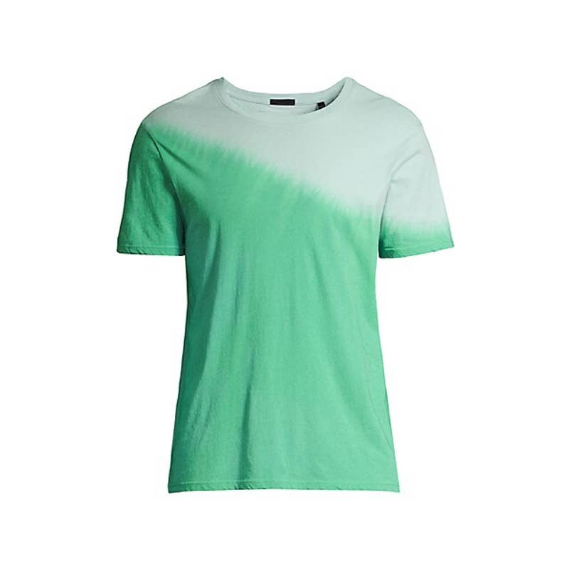 ATM Collection Men's Green & Blue Dip Dye Short Sleeve Tee Shirt