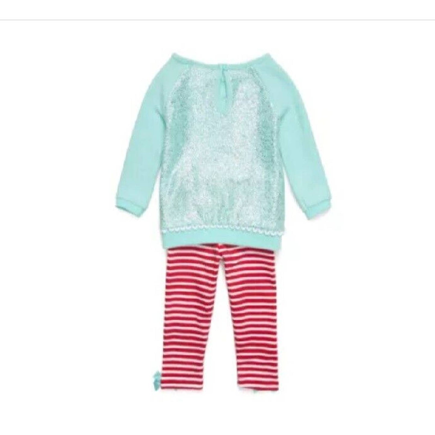 RARE EDITIONS Girls 2 PC Snow Llama Top & Legging Set, Aqua, Red