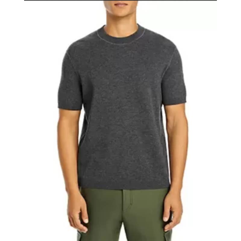 HUGO BOSS Men's Charcoal Gray Knit "Nadini" Short Sleeve Sweater