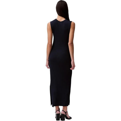 Calvin Klein Women's Sleeveless Ribbed Maxi Dress in Carbon Navy Blue
