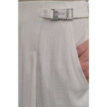 DKNY Women's Weathered Twill Belted Pants in Ivory