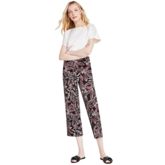 Jones New York Women's Printed Moss Crepe Pants in Black Pink Praline Multi